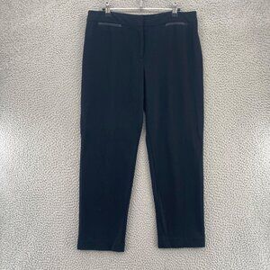 Talbots Pants Womens 12 Petite Signature Black Crop Stretch Office Career Work